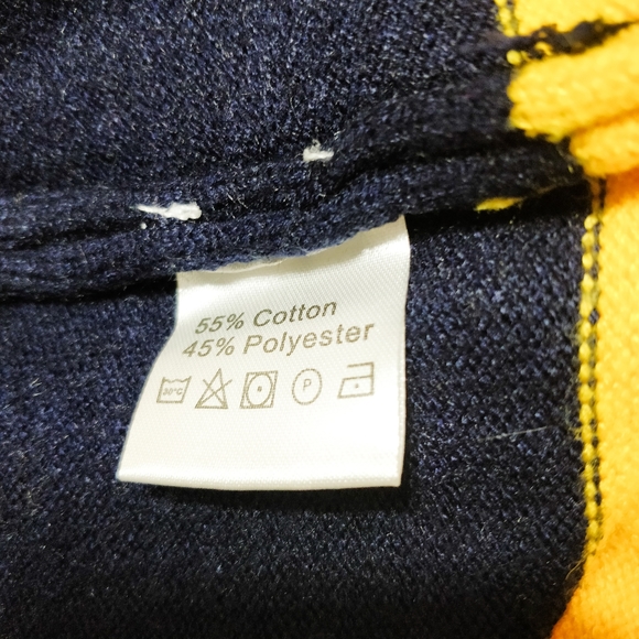 Navy, Yellow, and Cream Pullover Sweater - Picture 3 of 3